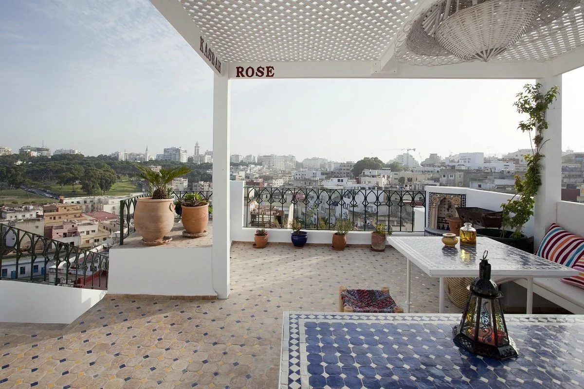 Terrace at Kasbah Rose overlooking the city